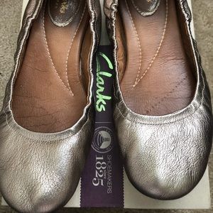 Clark’s gold ballet flats